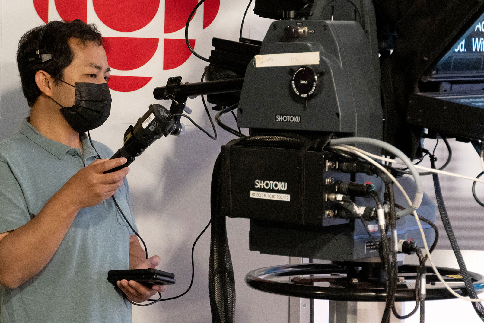 A cameraman on the job at the CBC studios
