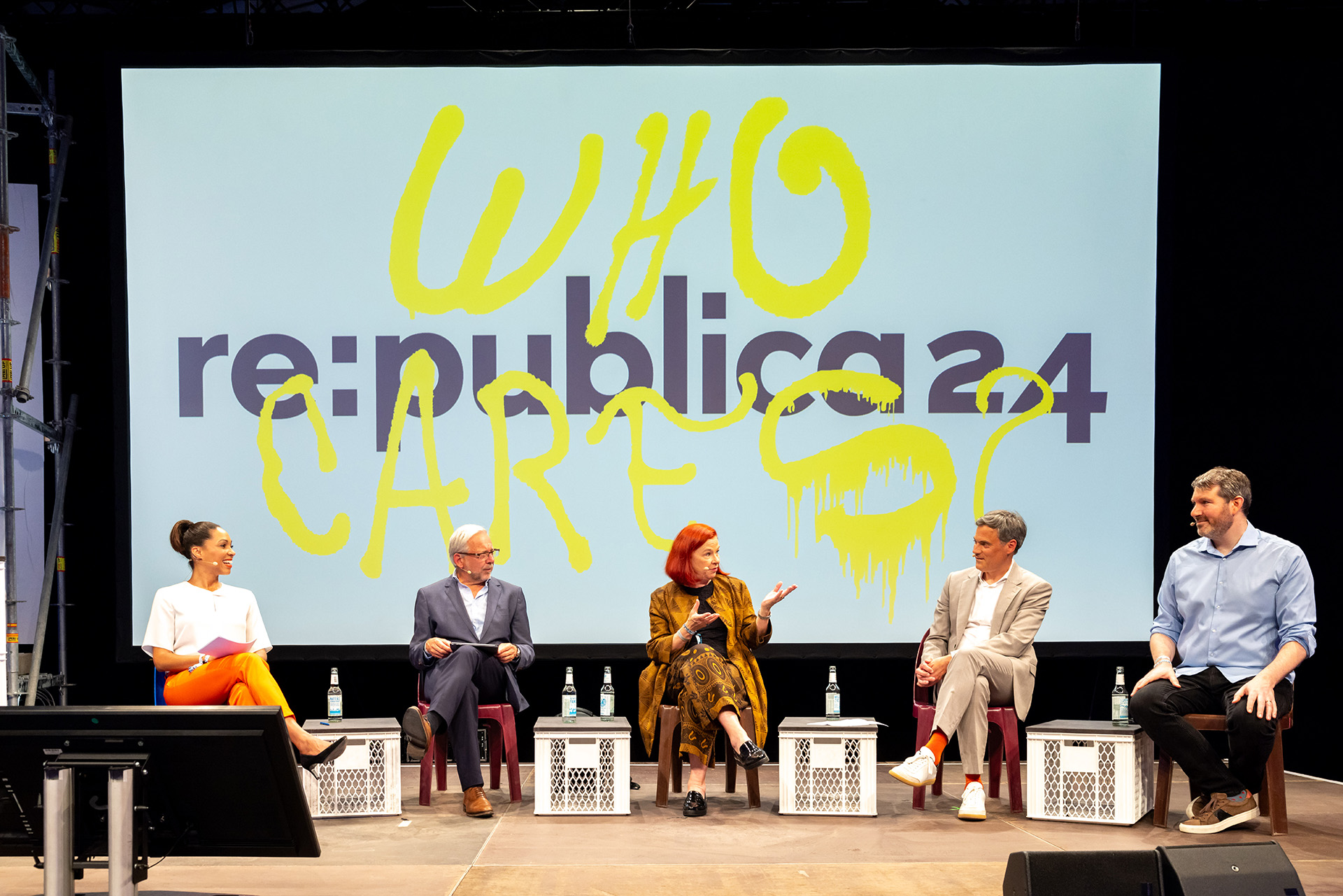 Photo: Jana Pareigis (moderator), Jean-Paul Philippot (RTBF), Catherine ...