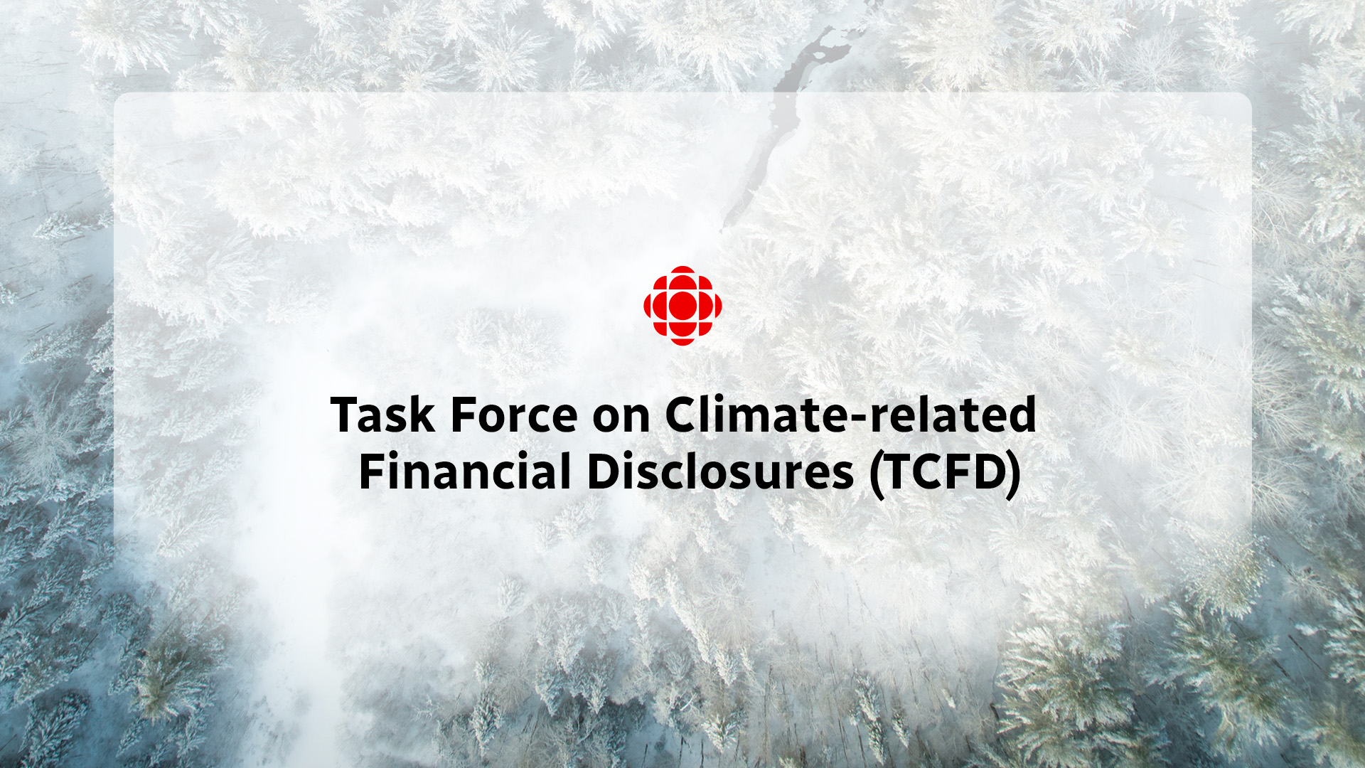 Climate Task Force Snow covered trees with the text Task Force on Climate-related ...