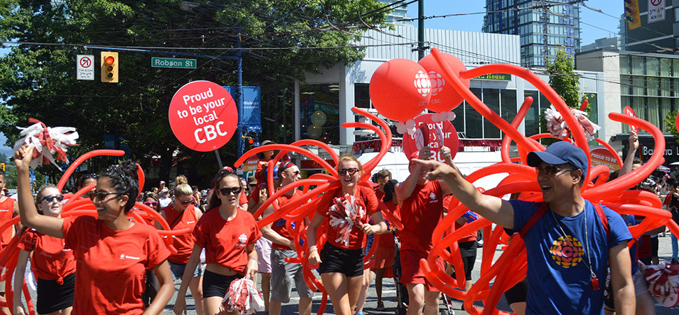 CBC Vancouver au défilé de la fierté de Vancouver 2014